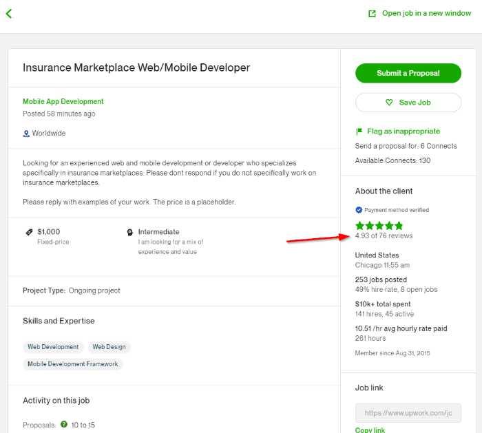Client Review on Upwork