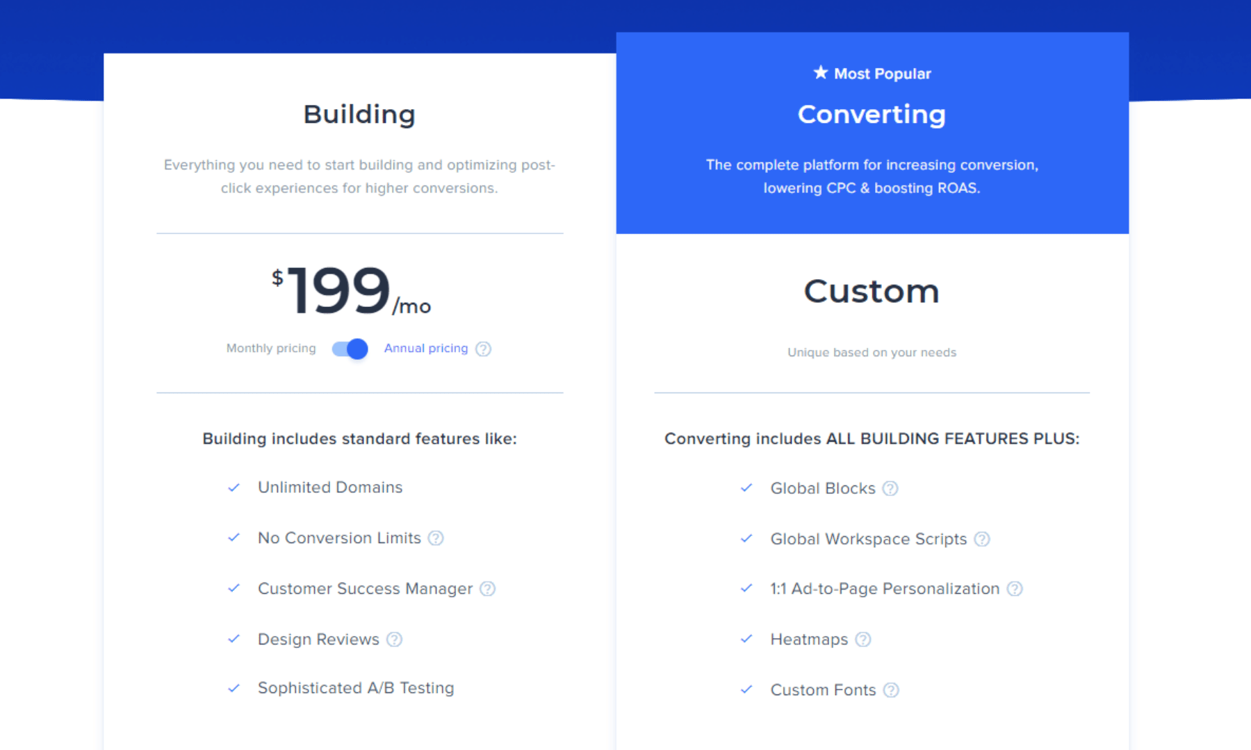 Instapage Pricing