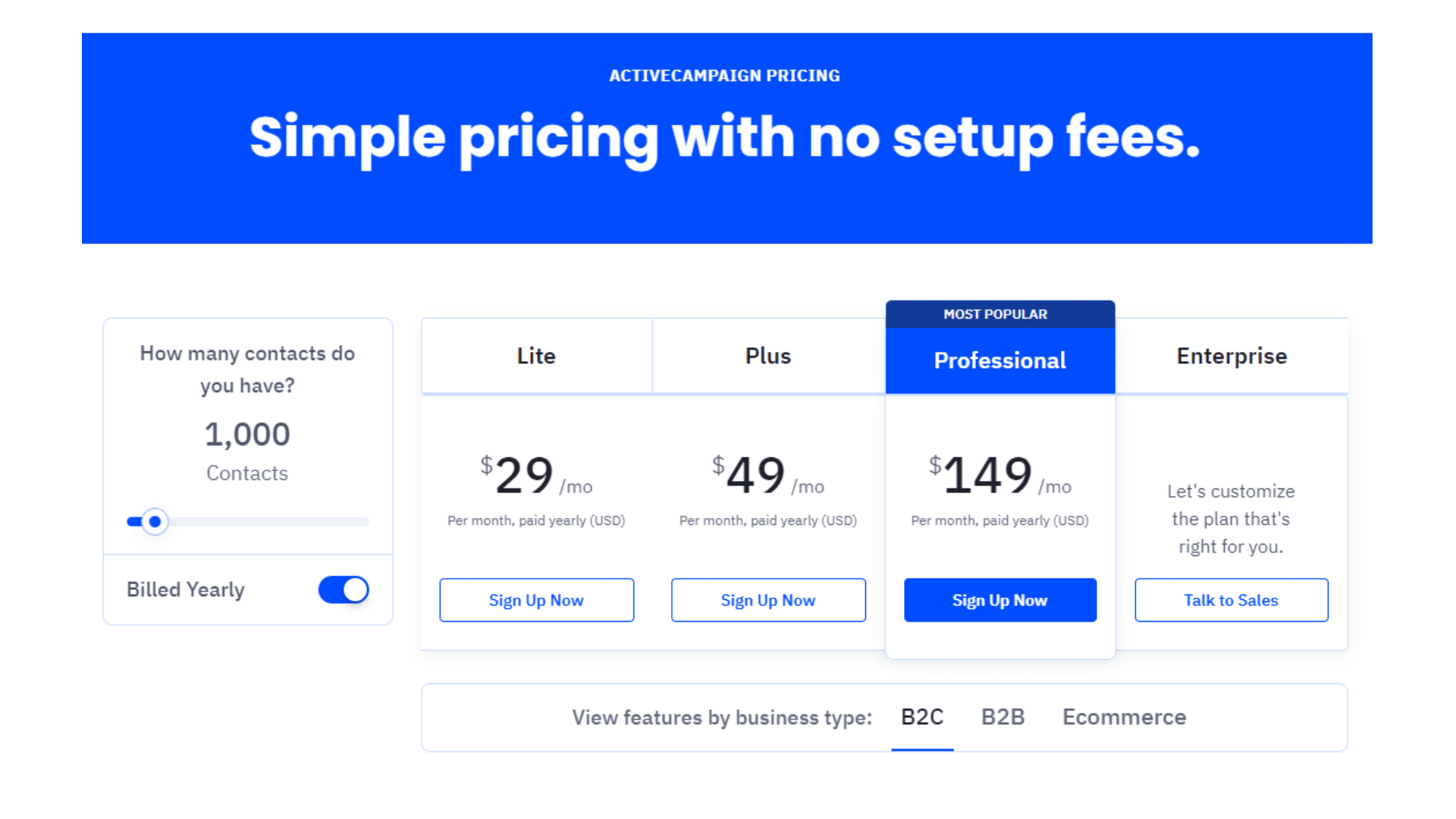 ActiveCampign Pricing