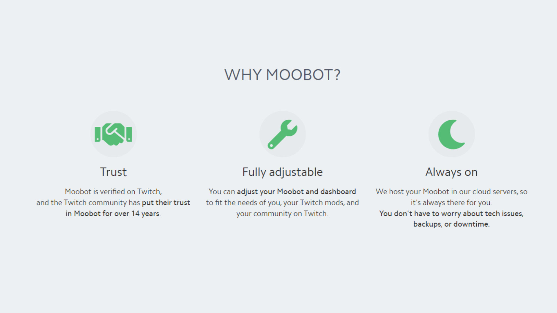 Moobot Features