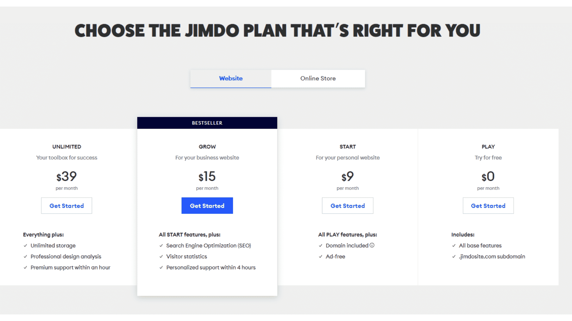 Jimbo Pricing