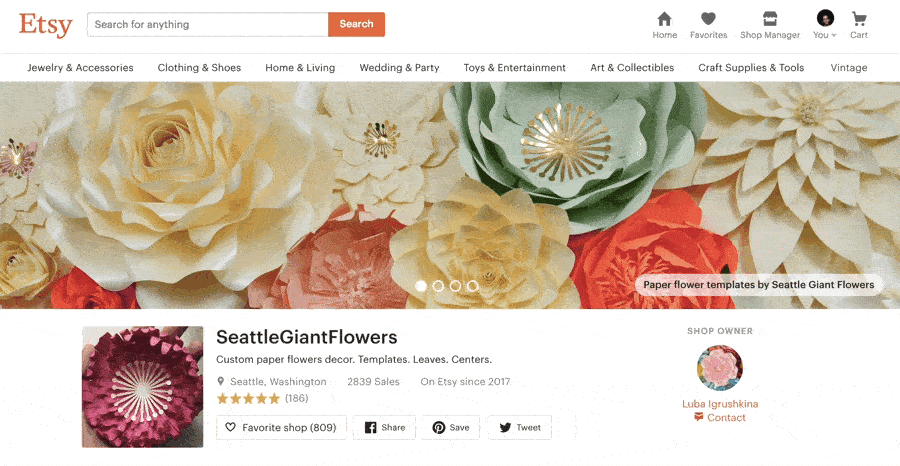 Etsy Webpage