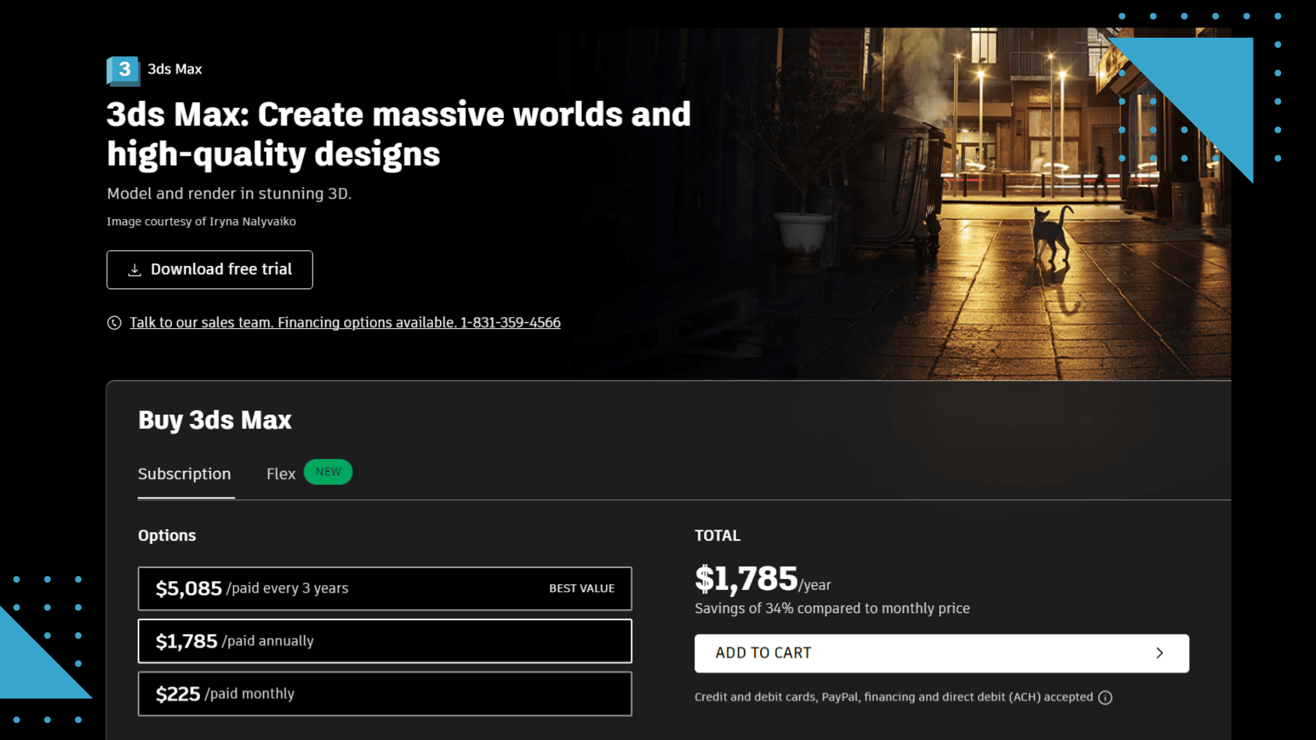 3DS Max (Autodesk) Pricing