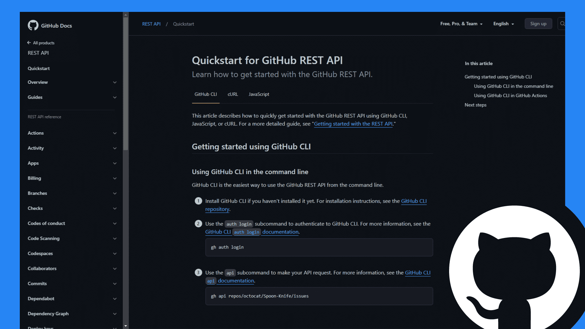 GitHub's REST API