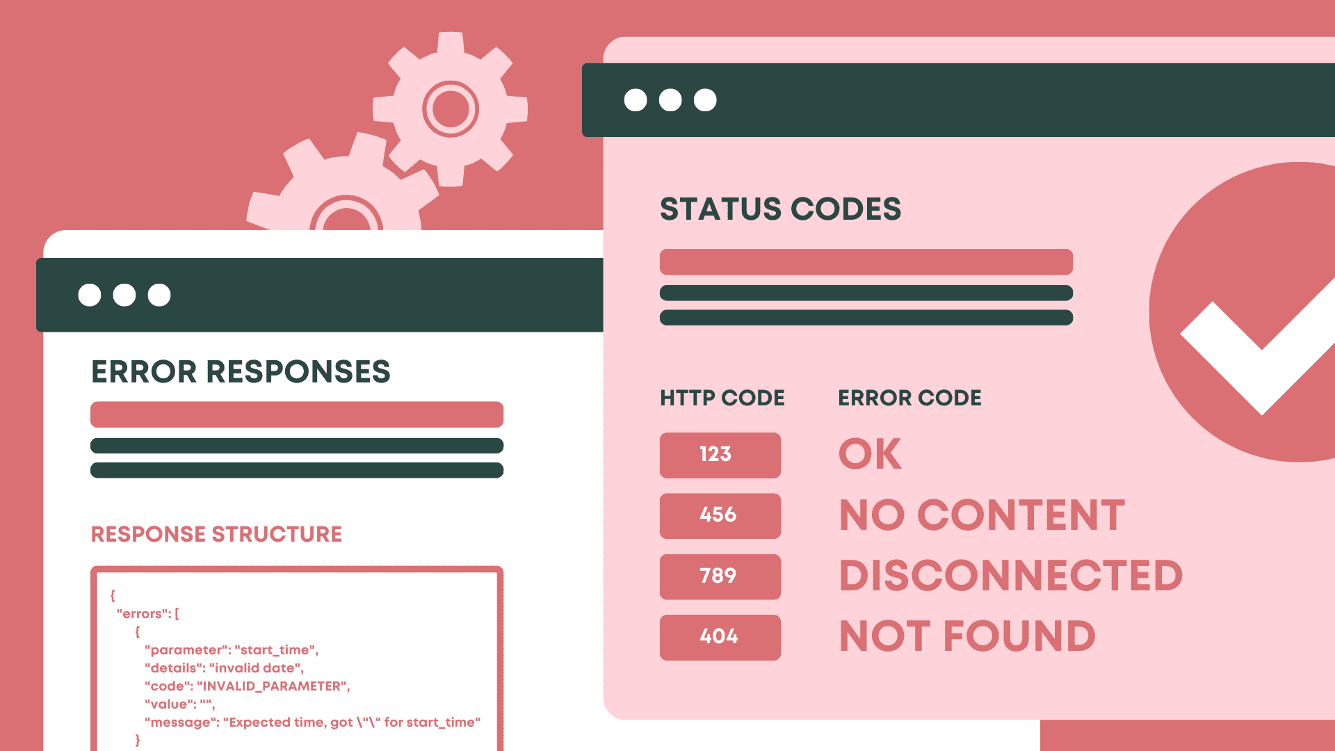 List your status codes and error messages