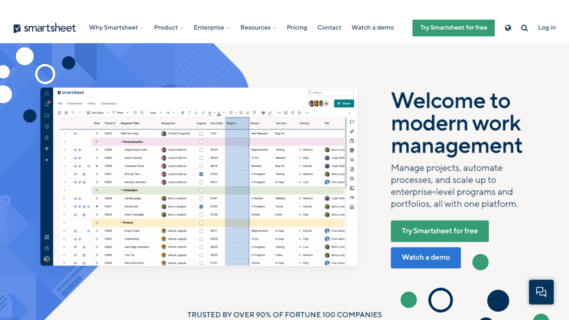 Smartsheet Features