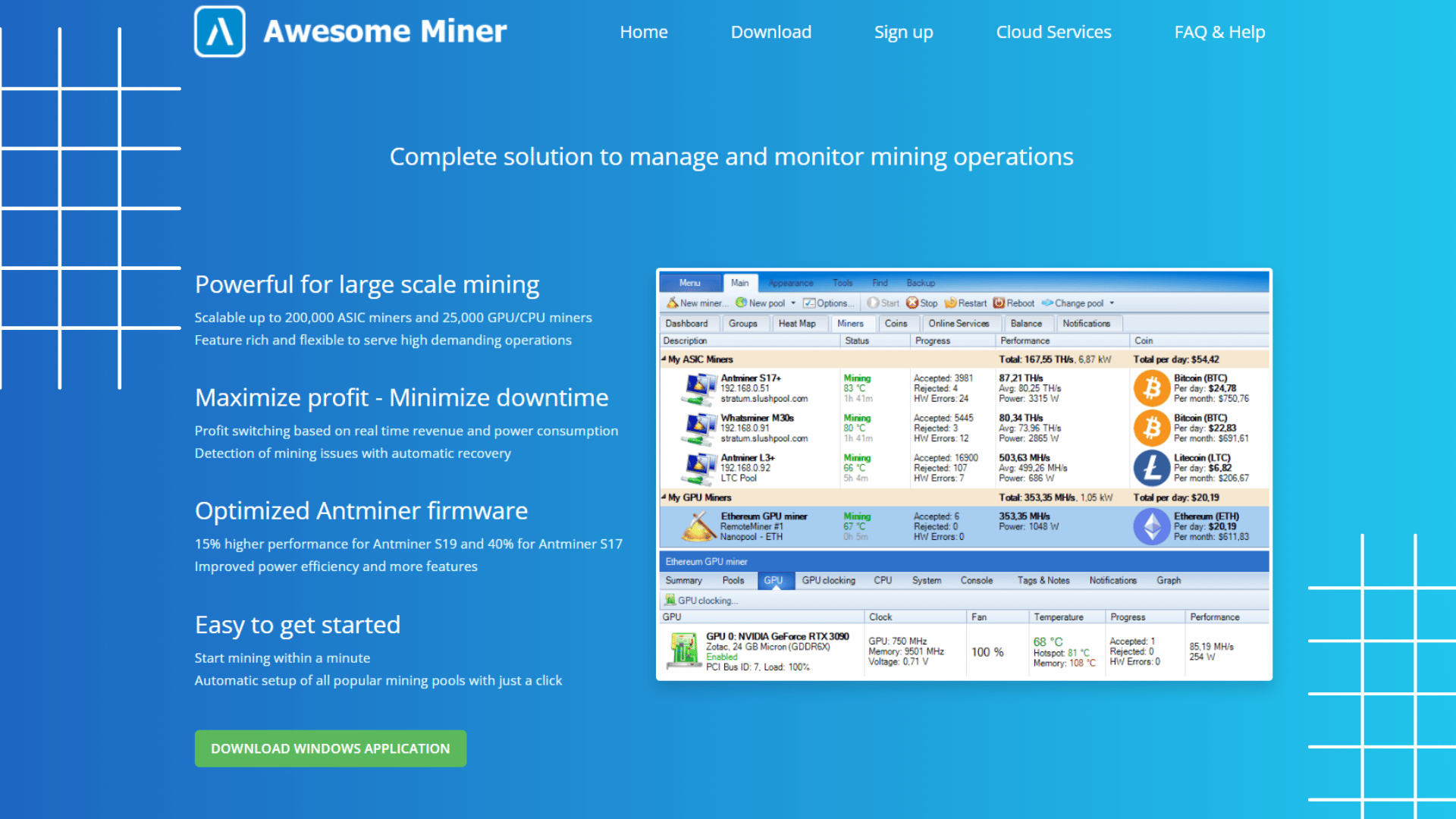 Awesome Miner Features