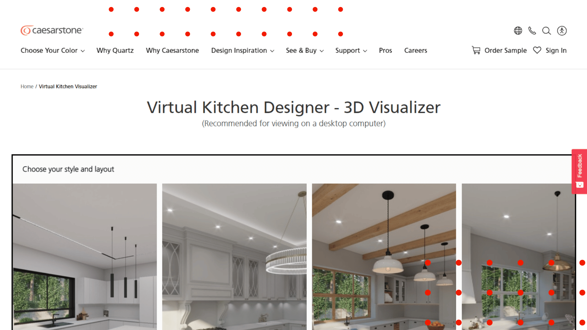 Caesarstone Kitchen Visualizer Features